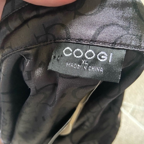 Nwt  Coogi satin dress snaps black C4. It is really about a medium. - Picture 4 of 7